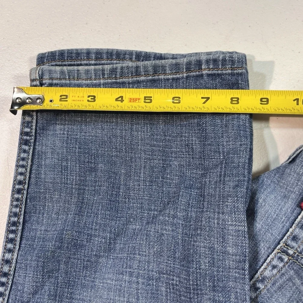 Levis 505 Jeans Mens 32x32 Blue Straight Leg Medium Wash Denim Pants EUC - Picture 3 of 9